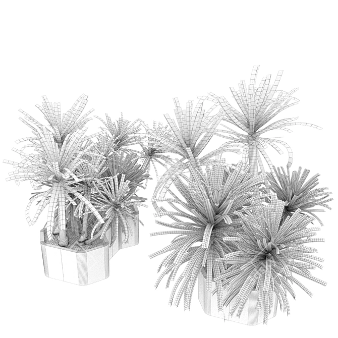 Tropical Greenery Collection: Indoor Palm & Dracaena 3D model image 5