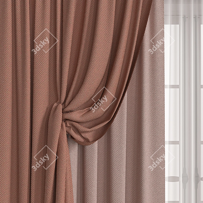 Elegant Vray/Corona Curtain 3D model image 2