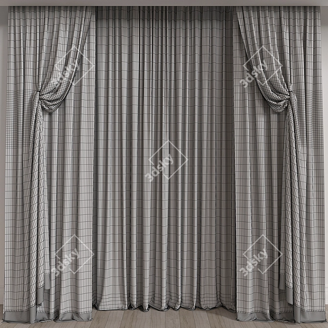 Elegant Vray/Corona Curtain 3D model image 3