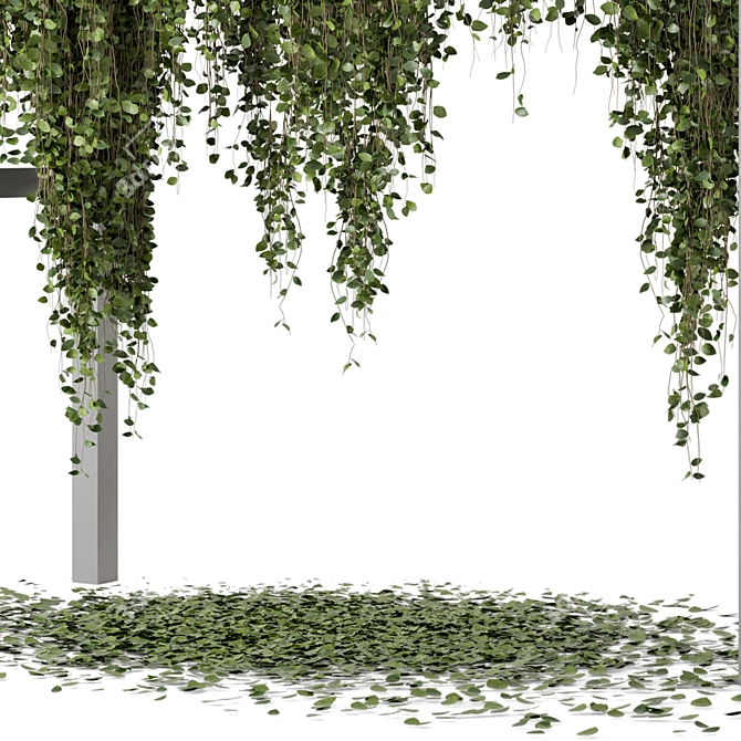 Vibrant Outdoor Hanging Plants 3D model image 6