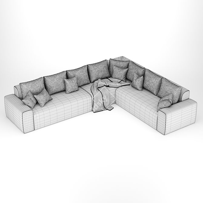 Laskasas Corner Sofa: Modern Elegance for Your Space 3D model image 2