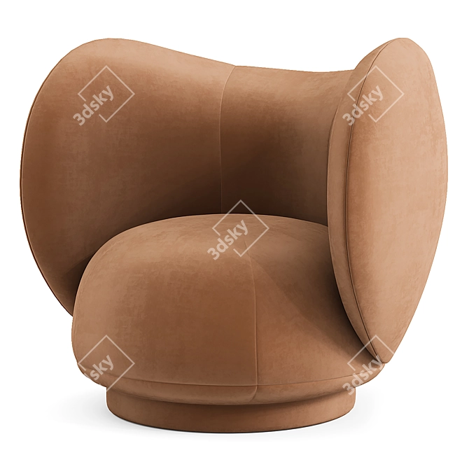 Modern Comfort: Rico Swivel Lounge Chair 3D model image 1