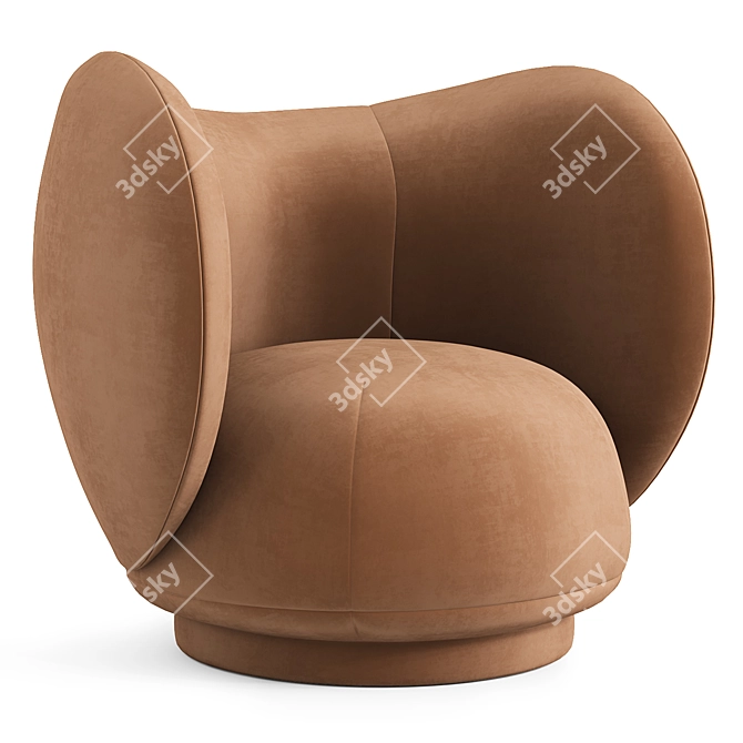 Modern Comfort: Rico Swivel Lounge Chair 3D model image 3
