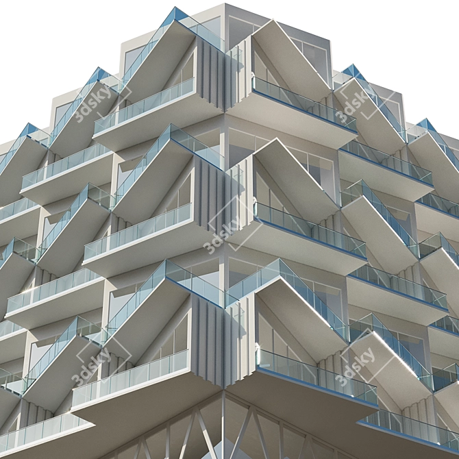 Modern Residential Building Design 3D model image 3