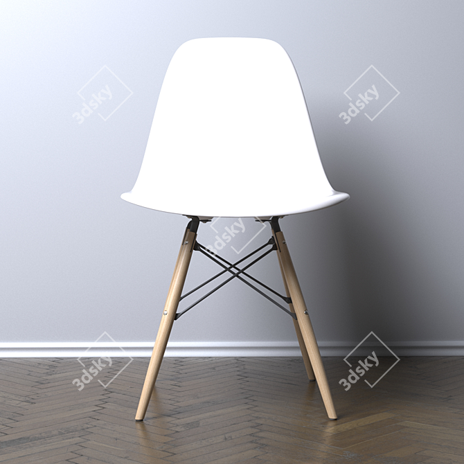 Eames DSW Modern Chair 3D model image 2