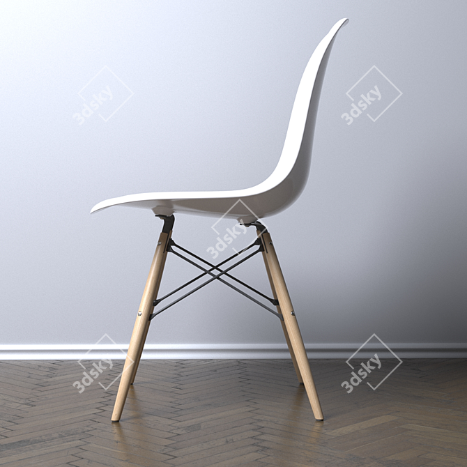 Eames DSW Modern Chair 3D model image 3