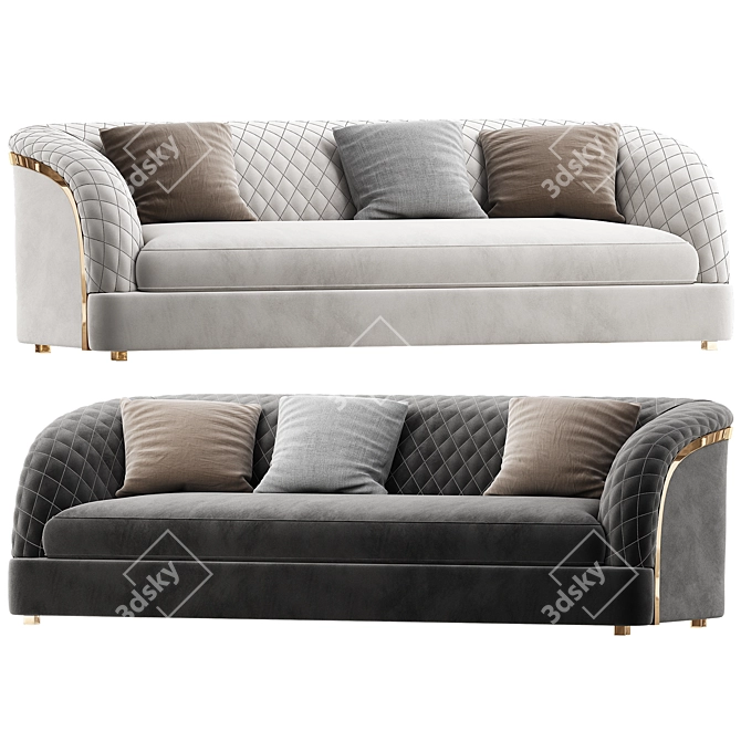 Elegant Portofino Sofa 3D model image 1