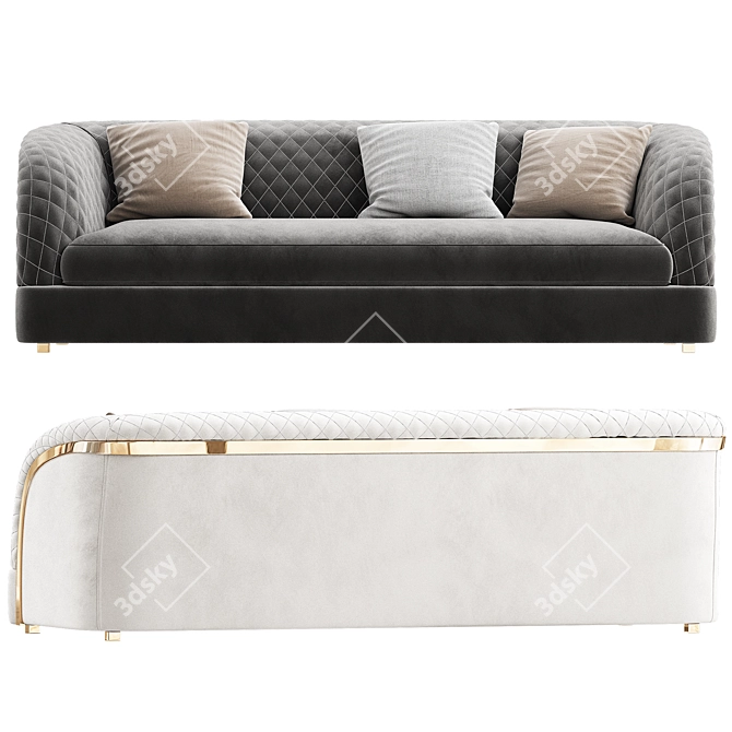 Elegant Portofino Sofa 3D model image 2