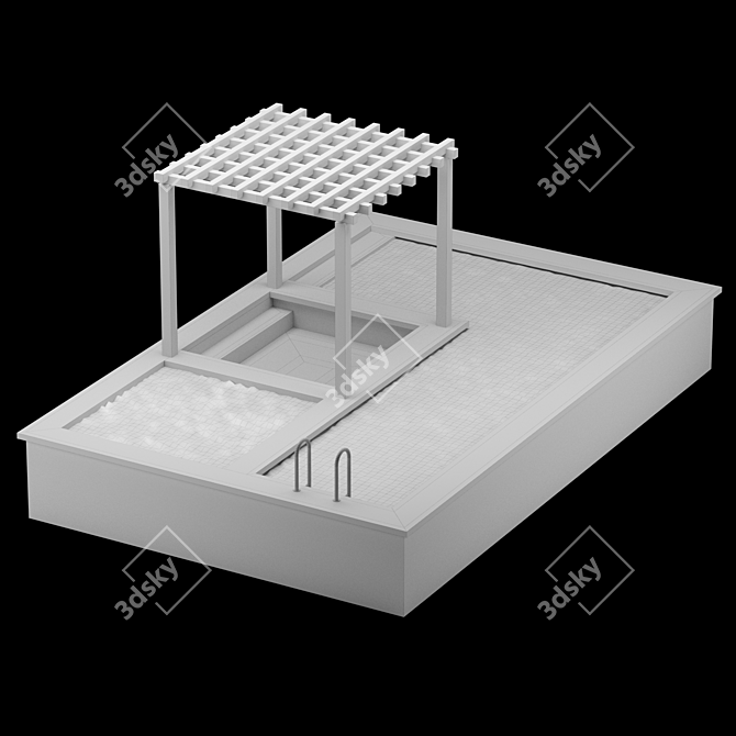 Ultimate Oasis: Pool, Gazebo, Jacuzzi 3D model image 5