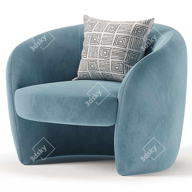 Sophisticated Posie Barrel Chair 3D model image 1