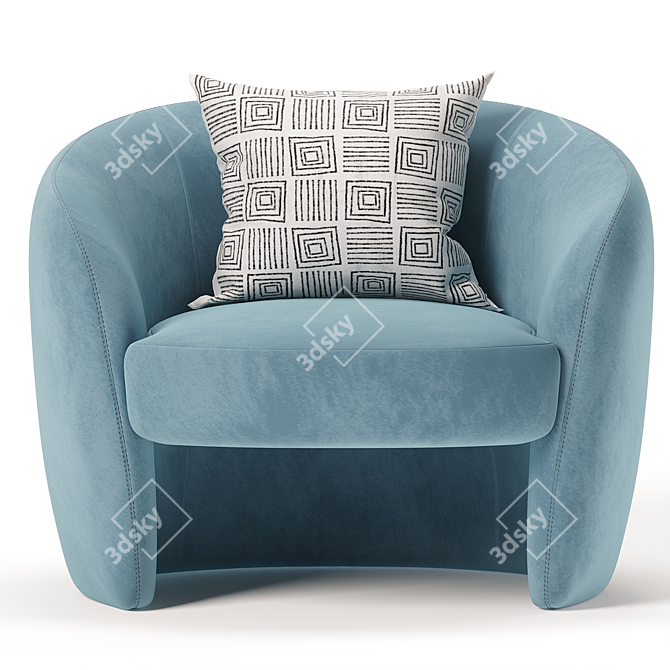 Sophisticated Posie Barrel Chair 3D model image 2