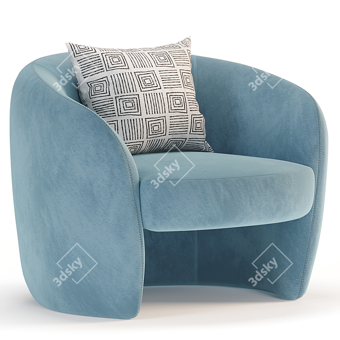 Sophisticated Posie Barrel Chair 3D model image 3