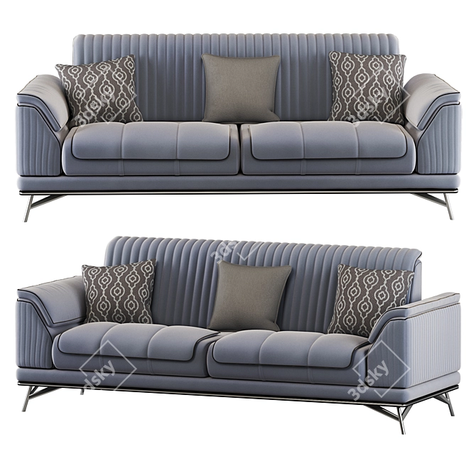 Luxurious Magnum Sofa Set | Elegant Design | High-Quality Fabric 3D model image 1