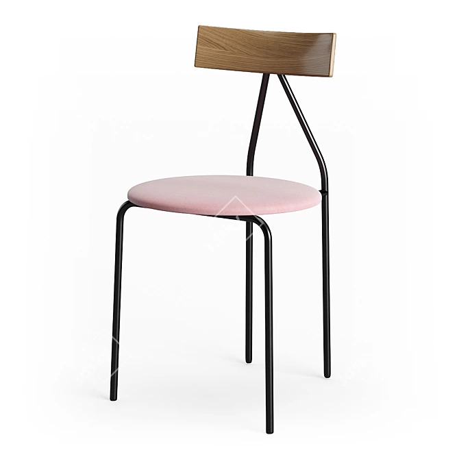 Sleek Oak Gofi Chair 3D model image 2