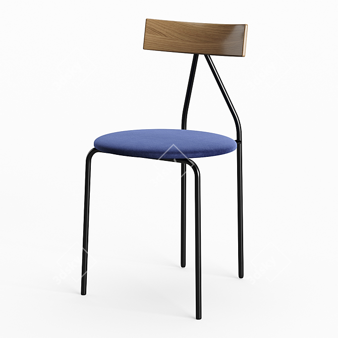 Sleek Oak Gofi Chair 3D model image 4