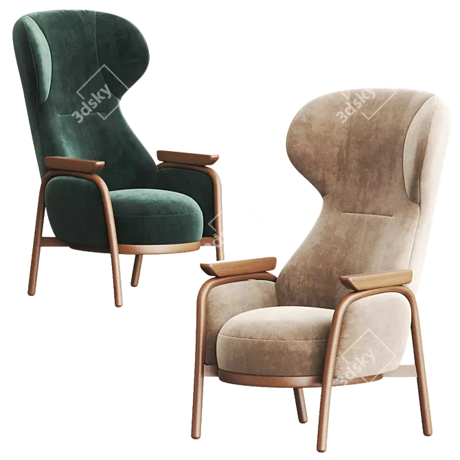 Elevate Your Comfort with VUELTA High-back Armchair 3D model image 4