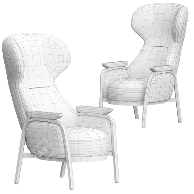 Elevate Your Comfort with VUELTA High-back Armchair 3D model image 5