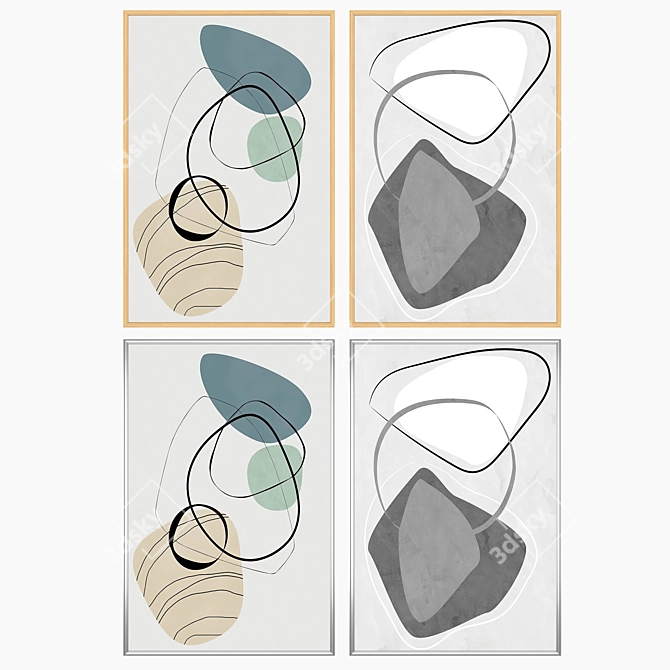 Contemporary Wall Art Set 3D model image 3