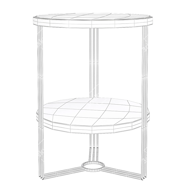 Nordic Light Italian Sofa Table 3D model image 2