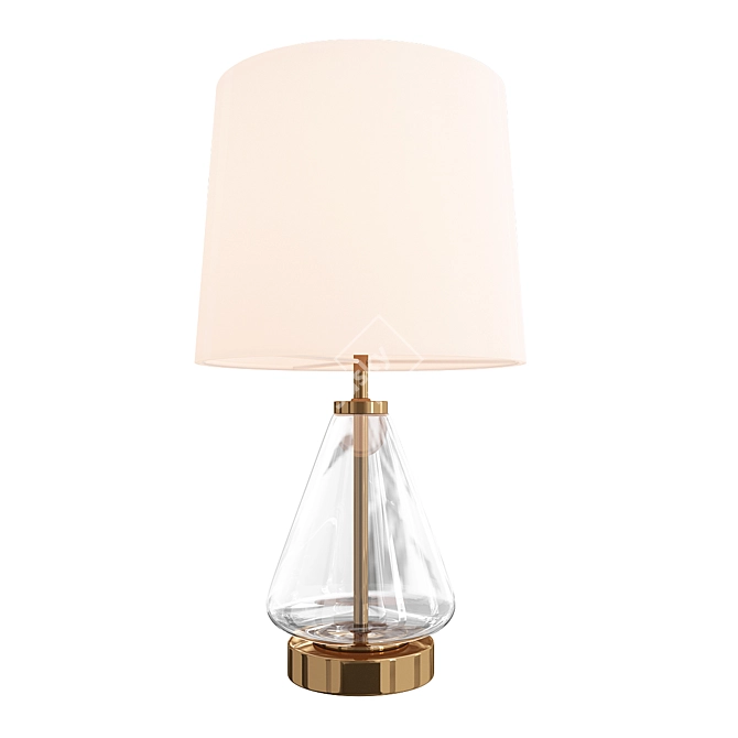 Elegant Glass and Brass Table Lamp 3D model image 1