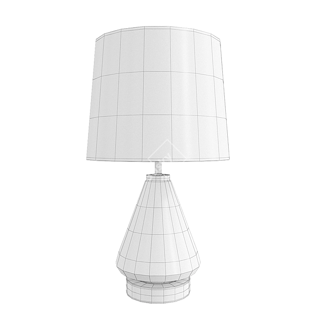 Elegant Glass and Brass Table Lamp 3D model image 2