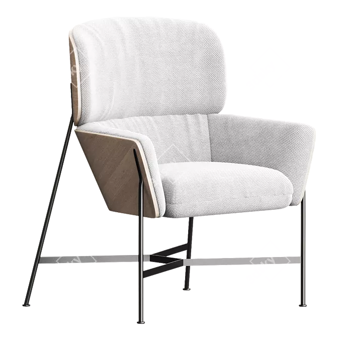 CARISTO Fabric Armchair: Modern Elegance for Your Space 3D model image 1