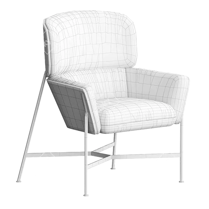 CARISTO Fabric Armchair: Modern Elegance for Your Space 3D model image 5