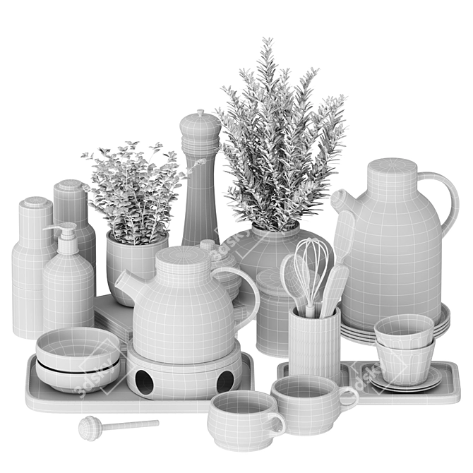 Perfect Kitchen Accessory Set 3D model image 5