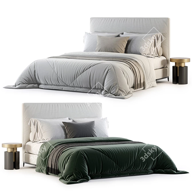 Elegant Minotti Andersen Bed No.2- Luxurious Design 3D model image 2