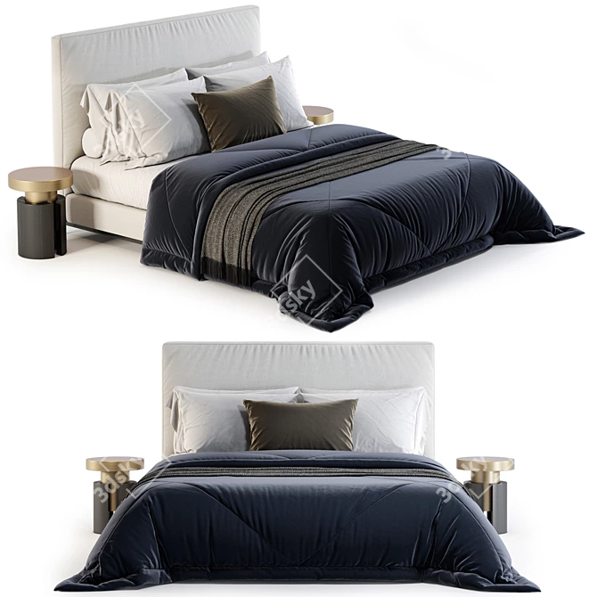 Elegant Minotti Andersen Bed No.2- Luxurious Design 3D model image 3
