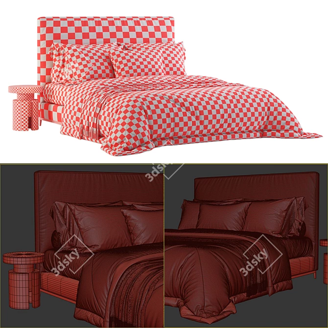 Elegant Minotti Andersen Bed No.2- Luxurious Design 3D model image 5