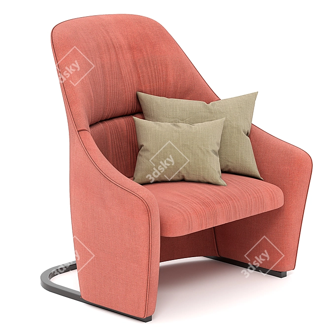 Nagi Upholstered Armchair: Comfort and Style 3D model image 1