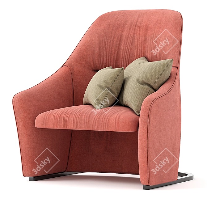 Nagi Upholstered Armchair: Comfort and Style 3D model image 2