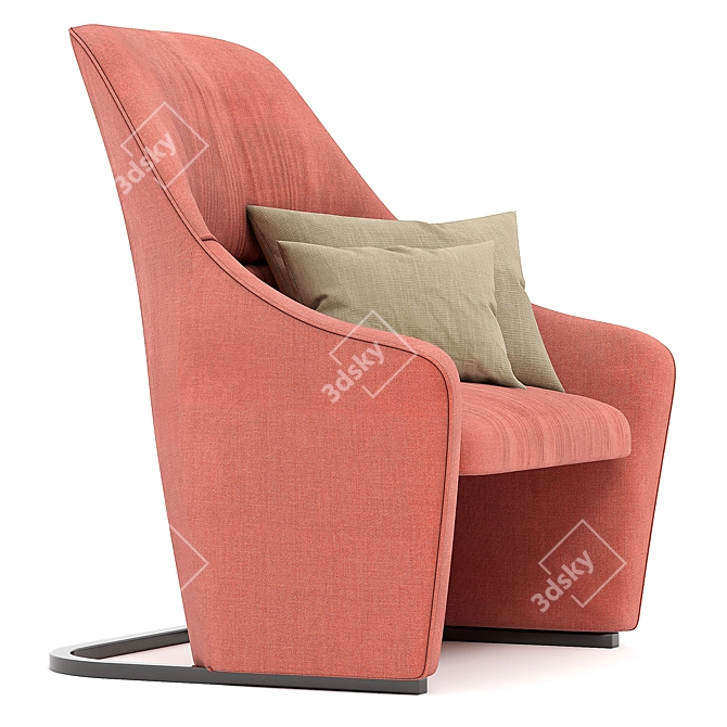 Nagi Upholstered Armchair: Comfort and Style 3D model image 3