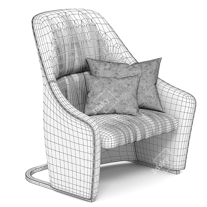 Nagi Upholstered Armchair: Comfort and Style 3D model image 4