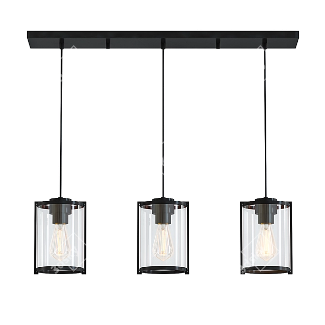 Astwood Multi Light Pendant - Sleek and Stylish 3D model image 1