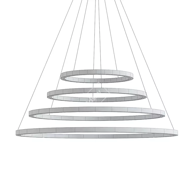 Elegant Ceiling Rings Pendant 3D model image 2