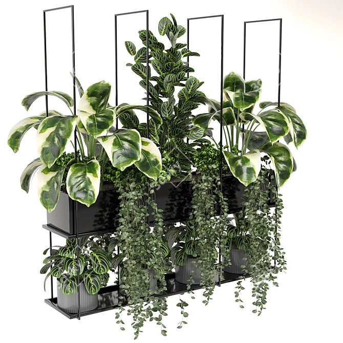 Metal Box with Hanging Plants 3D model image 1