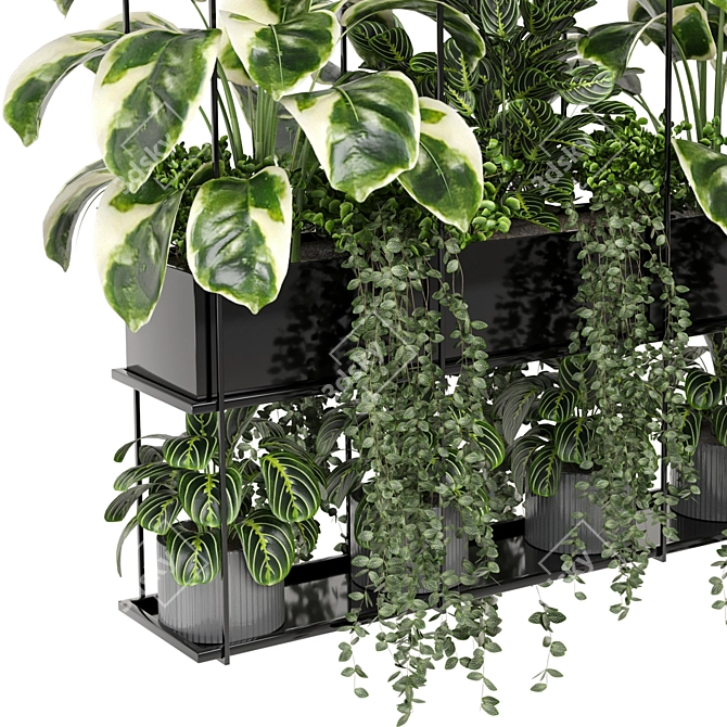 Metal Box with Hanging Plants 3D model image 3