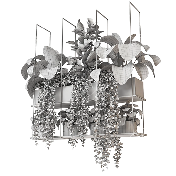 Metal Box with Hanging Plants 3D model image 6