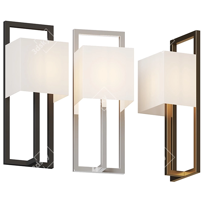 Sleek Symmetry: Linea Wall Sconce 3D model image 1