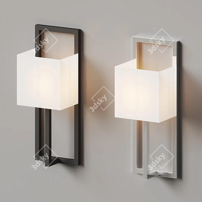 Sleek Symmetry: Linea Wall Sconce 3D model image 2