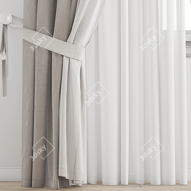 Polygonal Curtain Model: High Quality & Multiple Formats 3D model image 2