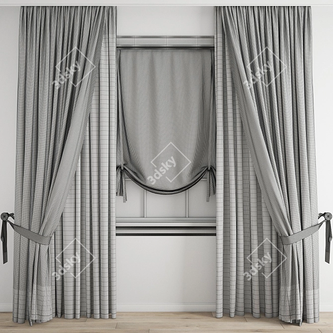 Polygonal Curtain Model: High Quality & Multiple Formats 3D model image 3