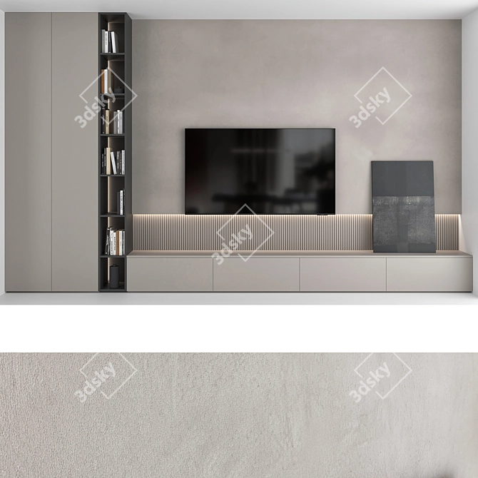 TV Wall Set 18 - Samsung 75" Crystal UHD Smart TV 3D model image 3