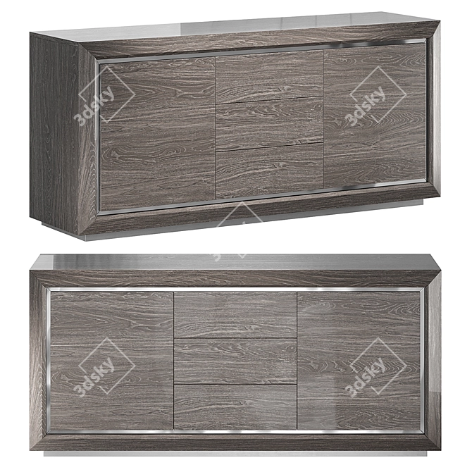 Camelgroup Elite Silver: Stylish 3-Door Sideboard 3D model image 1