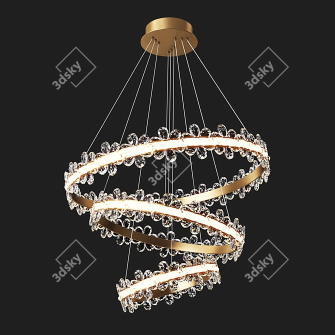 Elegant Nordic Crystal Chandelier 3D model image 1