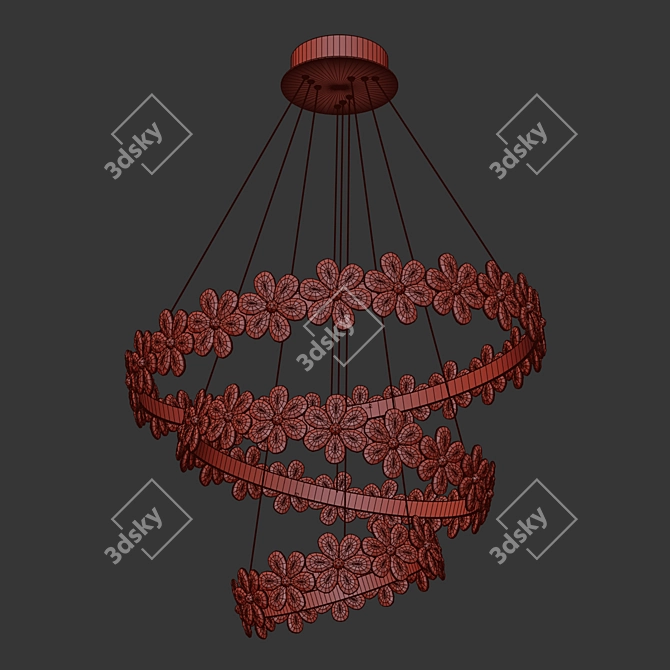 Elegant Nordic Crystal Chandelier 3D model image 3