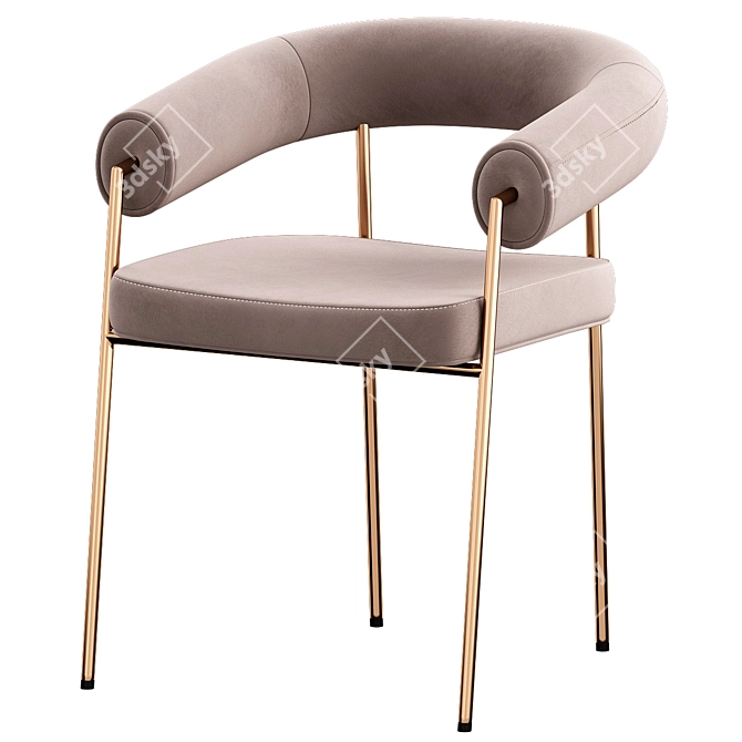Luxury Velvet Manchester Chair 3D model image 1