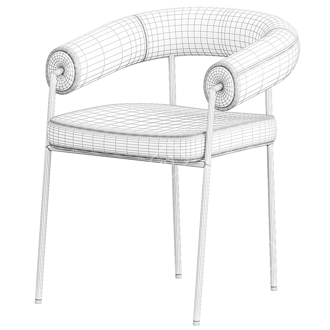 Luxury Velvet Manchester Chair 3D model image 5
